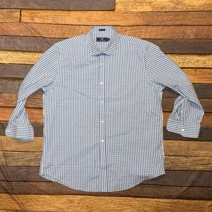 Vineyard Vines Blue Check Dress Suit Professional Men's Shirt Preppy